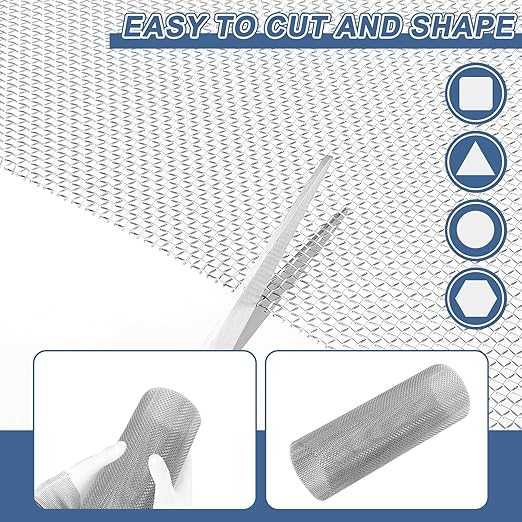 uxcell 10 Mesh 39" x 10" Woven Wire Mesh, 316 Stainless Steel Air Vent Filter Screen, Window Screen Mesh for DIY Projects Vents Cover Filtration Animals Fence