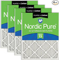 Nordic Pure 18x24x1 (Actual Size: 17 1/2 x 23 1/2 x 3/4) Pleated Air Filters MERV 13 Plus Carbon 4 Pack