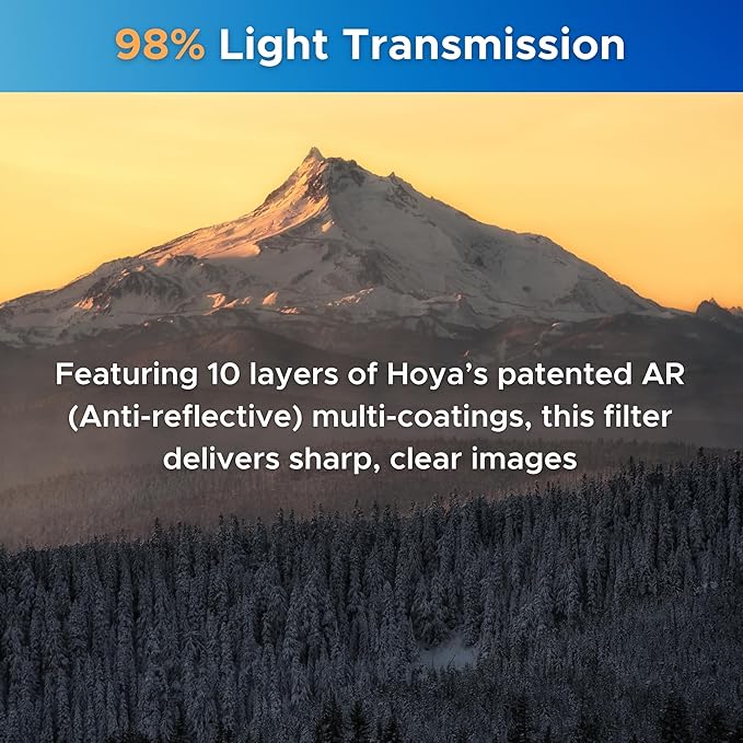 Hoya NXT Plus 37mm UV Filter — Schott B270 Clear Glass with 10-Layer HMC Multi-Coating for 98% Light Transmission, Waterproof Top-Coat, Aluminum Frame - Camera Lens Filter for Sharp, Clear Images