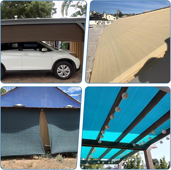 TANG Sun Shade Fabric Roll 8'x29' Shade Cloth for Garden Brown HDPE Mesh Shading Pergola Cover Replacement Canopy, 95% Blockage Sunshades for Outdoor Patio Backyard Plant