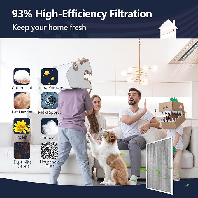 14x25x1 Electrostatic Air Filter, 8 Stage Washable Aluminum AC/HVAC Furnace Filter, Reusable Lifetime Permanent Air Filter, Easy to Clean,Increases Airflow(Actual Size:13.50x24.50x0.82)