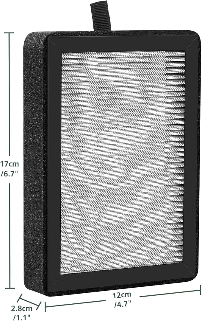 4 Pack LV-H128 Replacement Filter Compatible with LEVOIT LV-H128 / PUURVSAS (HM669A) / ROVACS (RV60) Air Purifiers, 3-in-1 Middle Layer, Activated Carbon Layer and Pre-Filter