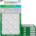 Filterbuy 10x18x1 Air Filter MERV 8 Essential Dust & Allergy Defense (6-Pack), Electrostatic Pleated HVAC AC Furnace Filters Replacement, Made in USA (Actual Size: 9.50 x 17.50 x 0.75)