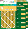Filterbuy 14x25x4 Air Filter MERV 11 Superior Pet & Allergy Defense (12-Pack), Electrostatic Pleated HVAC AC Furnace Filters Replacement, Made in USA (Actual Size: 13.88 x 24.88 x 3.63)