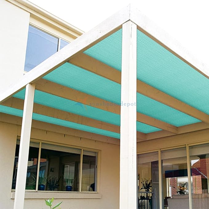 TANG Sun Shade Fabric Roll 8'x22' Shade Cloth for Garden Turquoise Green HDPE Mesh Shading Pergola Cover Replacement Canopy, 95% Blockage Sunshades for Outdoor Patio Backyard Plant