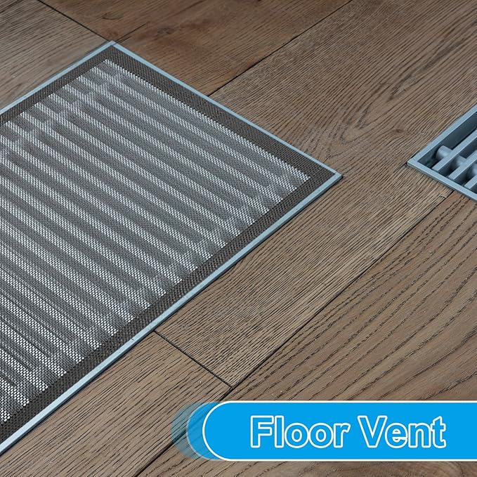 PATIKIL 4"x12" Magnetic Vent Cover, 6 Pack Floor Wall Air Registers Cover Strong Magnet Vent Screen Mesh for Blocking Hair Dust Debris, Black