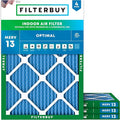 Filterbuy 16x18x1 Air Filter MERV 13 Optimal Smoke & Allergy Defense (4-Pack), Electrostatic Pleated HVAC AC Furnace Filters Replacement, Made in USA (Actual Size: 15.50 x 17.50 x 0.75)