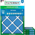 Filterbuy 18x22x1 Air Filter MERV 13 Optimal Smoke & Allergy Defense (4-Pack), Electrostatic Pleated HVAC AC Furnace Filters Replacement, Made in USA (Actual Size: 17.75 x 21.75 x 0.75)