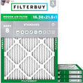 Filterbuy 16.38x21.5x1 Air Filter MERV 8 Essential Dust & Allergy Defense (4-Pack), Electrostatic Pleated HVAC AC Furnace Filters Replacement, Made in USA (Actual Size: 16.50 x 21.50 x 0.75)