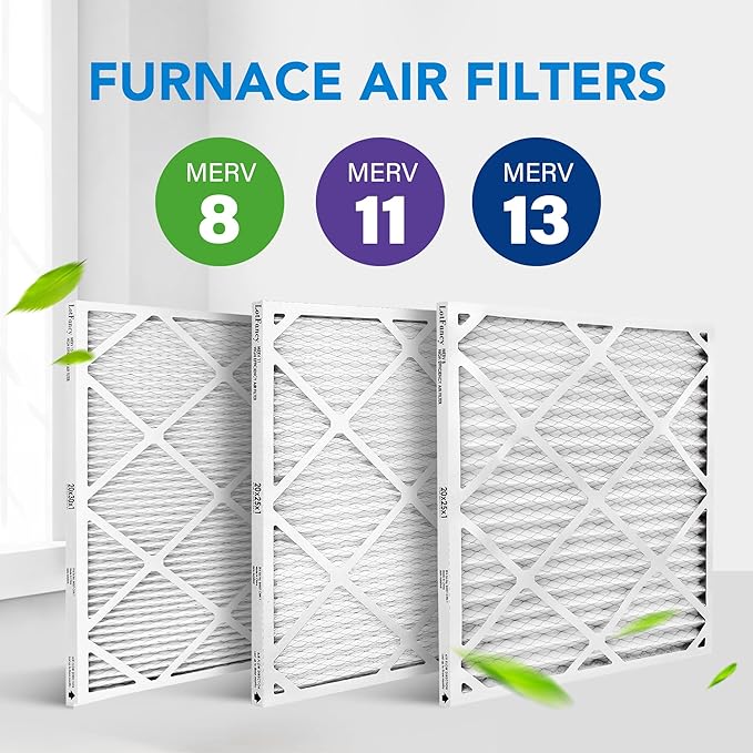 LotFancy 20x25x1 Air Filter MERV 13 4-Pack, Electrostatic Pleated HVAC Furnace Air Filter, Captures Pet Dander Smog Smoke, Actual Size: 19.75"x23.75"x0.75"