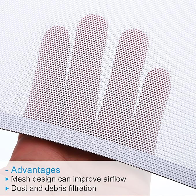 PATIKIL 4"x14" Magnetic Vent Cover, 6 Pack Floor Wall Air Registers Cover Strong Magnet Vent Screen Mesh for Blocking Hair Dust Debris, White