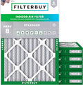 Filterbuy 24x30x2 Air Filter MERV 8 Essential Dust & Allergy Defense (6-Pack), Electrostatic Pleated HVAC AC Furnace Filters Replacement, Made in USA (Actual Size: 23.50 x 29.50 x 1.75)