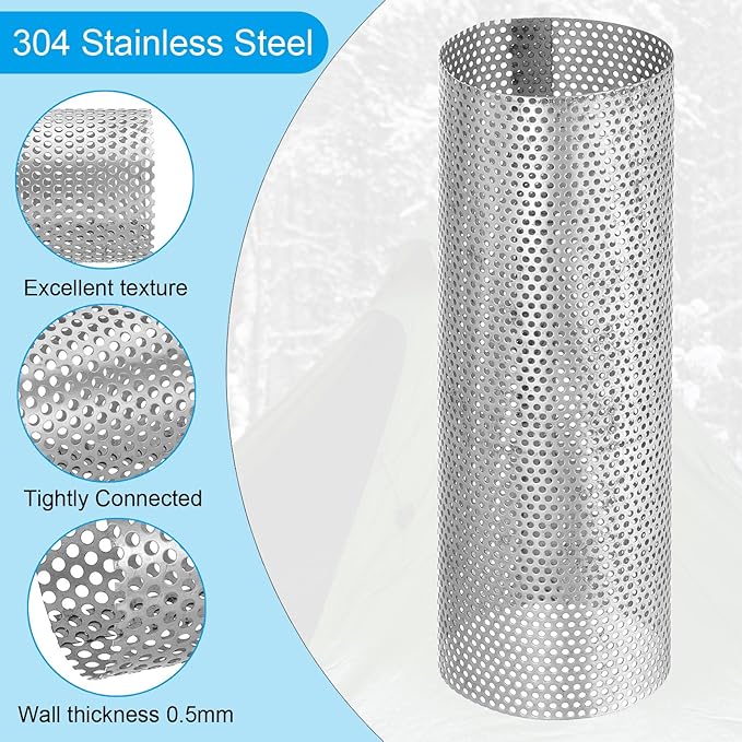 PATIKIL 2.4 Inch Stove Pipe Spark Arrestor Screen, 2Pcs 304 Stainless Steel Filter Chimney Flue 0.06 Inch Hole for Camping Tent Stove Accessories Vent Exhaust