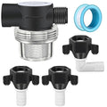 Dreyoo RV Water Pump Strainer Filter, 1/2 Twist On Pipe Strainer, 1/2 x 14 NPT x 1/2 Inch Barb Elbow and 2 Straight Swivel Adapter, RV Plumbing Fittings with PTFE Thread Seal Tape