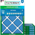 Filterbuy 12x18x1 Air Filter MERV 13 Optimal Smoke & Allergy Defense (6-Pack), Electrostatic Pleated HVAC AC Furnace Filters Replacement, Made in USA (Actual Size: 11.50 x 17.50 x 0.75)