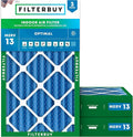 Filterbuy 14x25x4 Air Filter MERV 13 Optimal Smoke & Allergy Defense (3-Pack), Electrostatic Pleated HVAC AC Furnace Filters Replacement, Made in USA (Actual Size: 13.88 x 24.88 x 3.63)