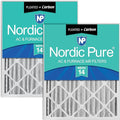 Nordic Pure 20x20x4 (Actual Size: 19 1/2 x 19 1/2 x 3 5/8) Pleated Air Filters MERV 14 Plus Carbon 2 Pack