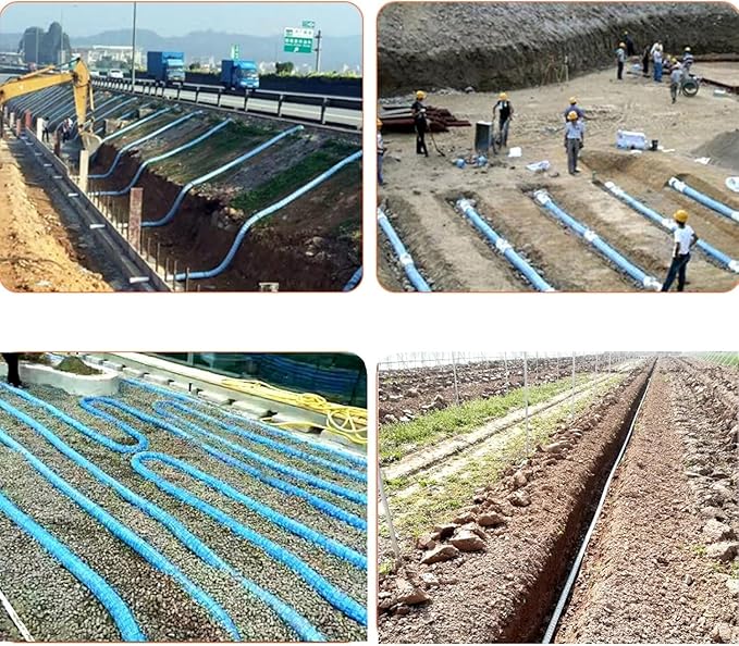 5cm/2in Diameter French Drain Pipe Perforated Drainage Pipes, Soft Infiltration Tubular Underground Drainage Systems for Outside Driveway/Sidewalk, Steel Wire Reinforced Permeable Tube(2400cm)
