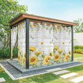 Sunflowers Outdoor Curtains for Patio Summer Floral Eucalyptus Leaf Wood Plank Waterproof Outside Curtains with Grommet Top Weatherproof Curtain for Cabana Pergola Gazebo, 1 Panel, 54" W x 84" L