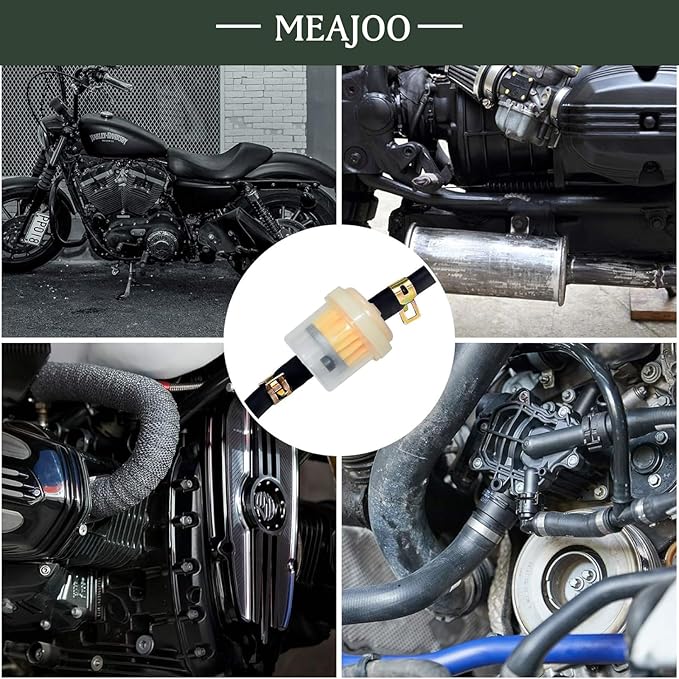 10PCS 1/4" 6mm-7mm Gas Inline Fuel Filter, with magnet, Fit for ATV Scooter Moped Go Kart Dirt Bikes Snowblower Motorcycle Lawnmower Taotao Small Tractors Snowmobiles Garden Tillers Generators