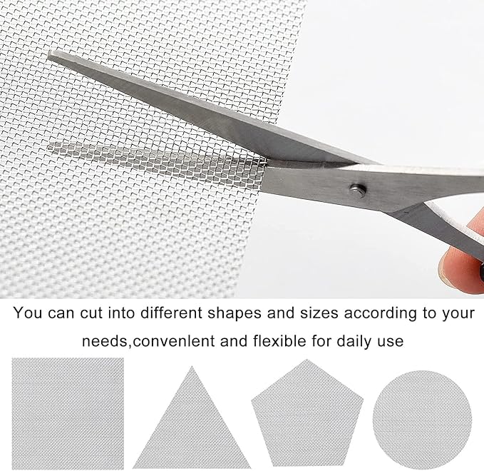 Stainless Steel Woven Wire Mesh 304 Stainless Steel Mesh Sheet 40 Woven Wire Tear Resistant Rodent Control Garden Insect Screen for Vent, Filter
