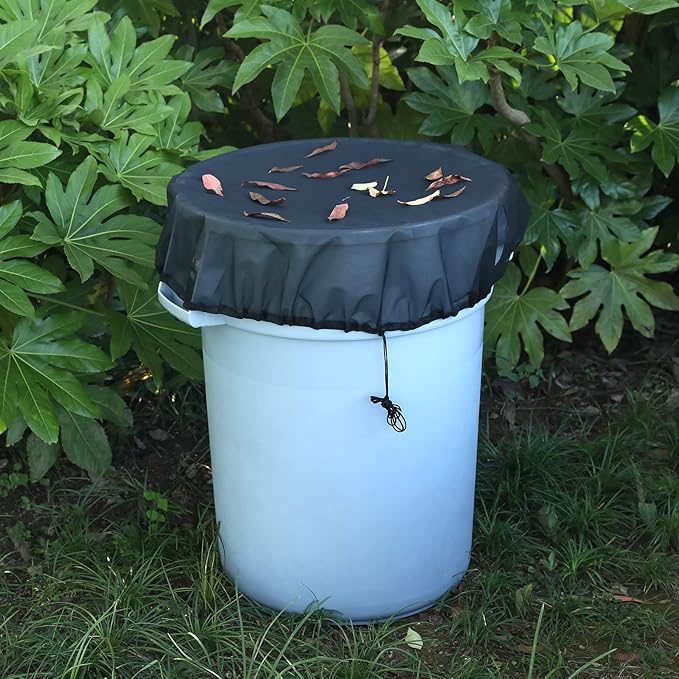 37.5 Inch Mesh Cover for Rain Barrel,Rain Bucket Leaf Filter Screen Cover,Pack of 2