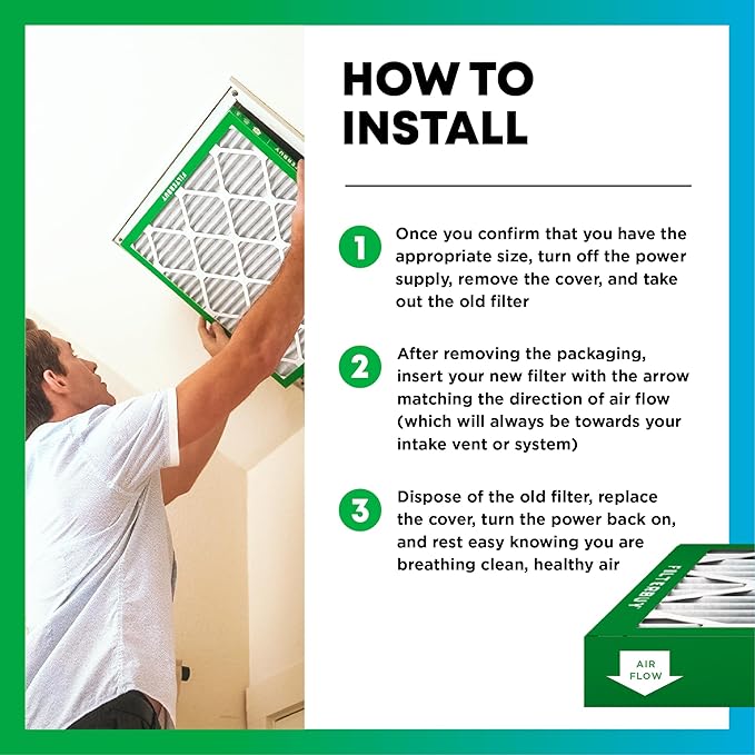 Filterbuy 9.75x23.75x4 Air Filter MERV 8 Essential Dust & Allergy Defense (2-Pack), Electrostatic Pleated HVAC AC Furnace Filters Replacement, Made in USA (Actual Size: 9.75 x 23.75 x 3.63)