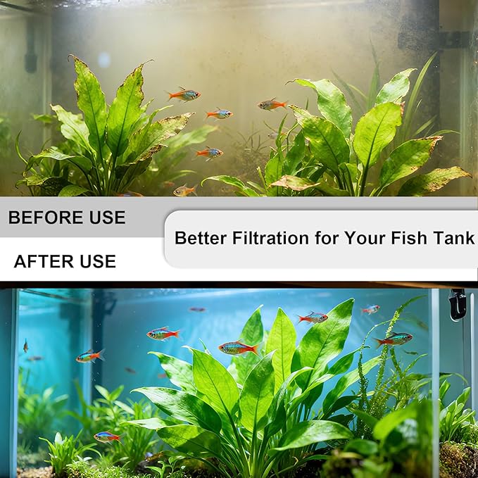 4 Set Aquarium Media Maintenance Kit, Replacement for Seachem Tide 55-Gallon Filter — Includes 4 Blue Sponges, 4 Bags of Activated Carbon, 4 Ceramic Rings, and 4 Mesh Bags.