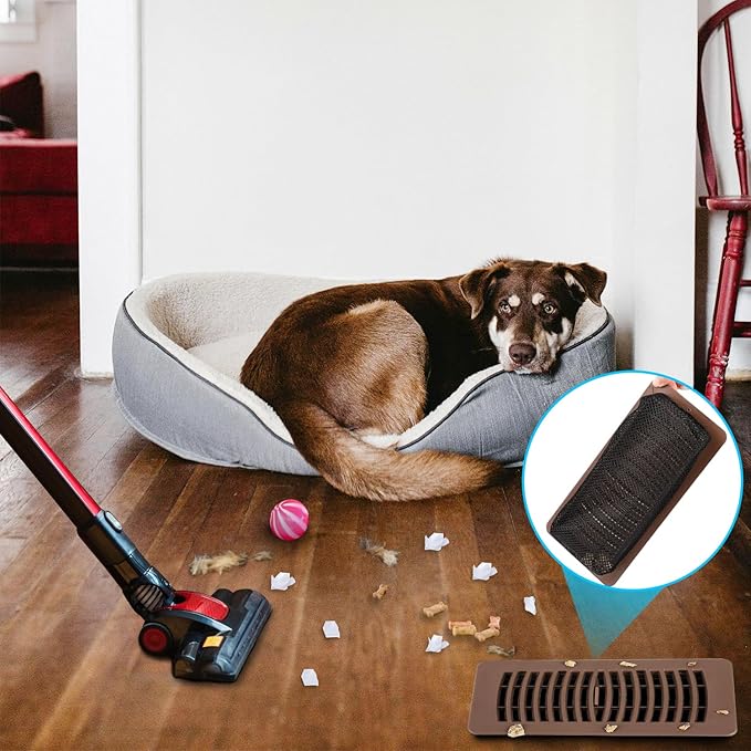 12 Pack Floor Register Cover Trap 4 X 12 Inch Vent Screen Net Black Air Vent Mesh Nets Home Floor Net Trap Floor Vent Mesh Filters Keeps Bugs, Coins, Pet Hair, Food Out