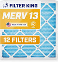 Filter King 14x22x1 Air Filter | 12-PACK | MERV 13 HVAC Pleated A/C Furnace Filters | MADE IN USA | Actual Size: 14 x 22 x .75"
