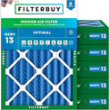 Filterbuy 18x24x4 Air Filter MERV 13 Optimal Smoke & Allergy Defense (6-Pack), Electrostatic Pleated HVAC AC Furnace Filters Replacement, Made in USA (Actual Size: 17.50 x 23.38 x 3.63)