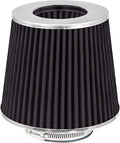 Mortar Aftermarket Auto Air Filter Replacement - Car Enthusiast Class Universal Cold Air Intake Gulps in More Air for More Engine Power & Passionate Induction Sound, 3 In, Black