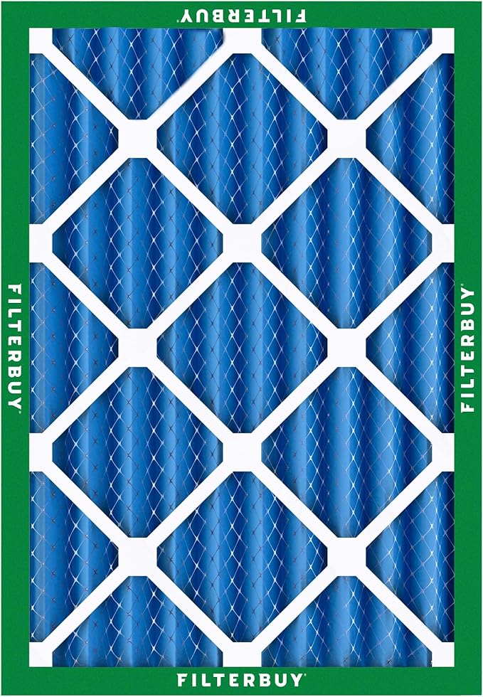 Filterbuy 24x25x4 Air Filter MERV 13 Optimal Smoke & Allergy Defense (2-Pack), Electrostatic Pleated HVAC AC Furnace Filters Replacement, Made in USA (Actual Size: 23.75 x 24.75 x 3.63)