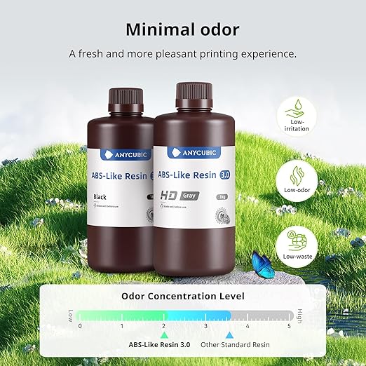 ANYCUBIC ABS-Like Resin 3.0, 3D Printer Resin with Enhanced Strength and Toughness, High Precision and Minimal Shrinkage, Wide Compatibility for All LCD Resin 3D Printers (White, 2kg)