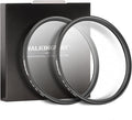 Walking Way 62MM White Pro Mist Diffusion Filter Soft Focus Dreamy Fog Effect Circular Lens Filter Set Softening Diffuser for Digital DSLR Camera and Video 2pcs (Mist 1 and 2)