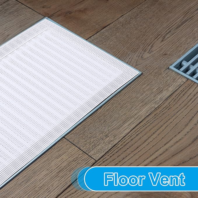 PATIKIL 4"x14" Magnetic Vent Cover, 6 Pack Floor Wall Air Registers Cover Strong Magnet Vent Screen Mesh for Blocking Hair Dust Debris, White