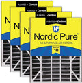 Nordic Pure 20x25x5 (Actual Size: 19 3/4 x 24 1/4 x 4 7/8) Air Bear AC Filter Replacement MERV 10 Plus Carbon 4 Pack