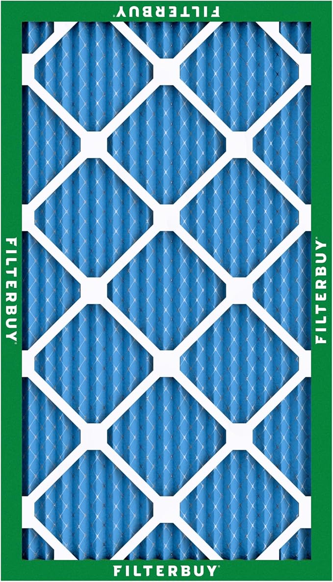 Filterbuy 10x18x1 Air Filter MERV 13 Optimal Smoke & Allergy Defense (6-Pack), Electrostatic Pleated HVAC AC Furnace Filters Replacement, Made in USA (Actual Size: 9.50 x 17.50 x 0.75)