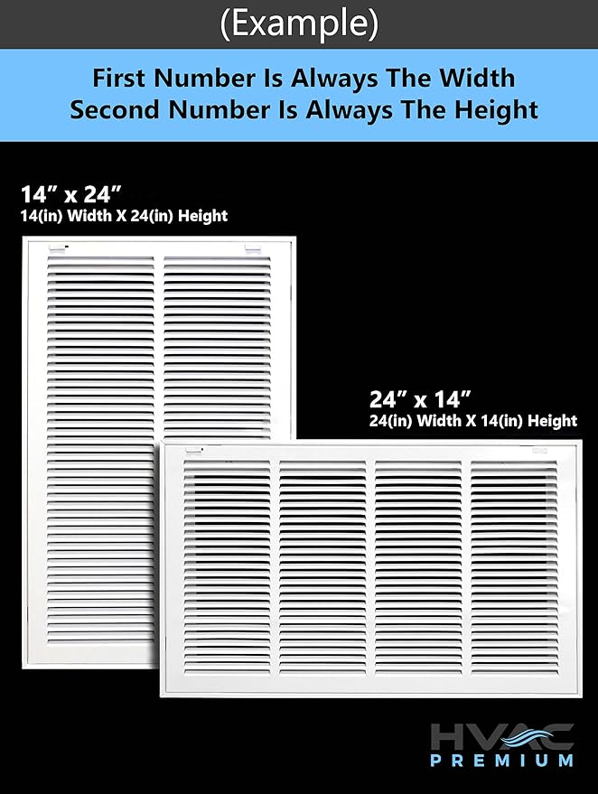 HVAC Premium 26 x 30 Duct Opening Steel Return Air Filter Grille, for 1-inch Filter, Removable Door, Flat Stamped HVAC Vent Cover Grille, Outer Dimensions 28.5 x 32.5