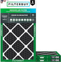 Filterbuy 12x30x1 Air Filter MERV 10 Odor & Allergy Defense with Activated Carbon (3-Pack), Electrostatic Pleated HVAC AC Furnace Filters Replacement, Made in USA (Actual Size: 11.88 x 29.88 x 0.75)