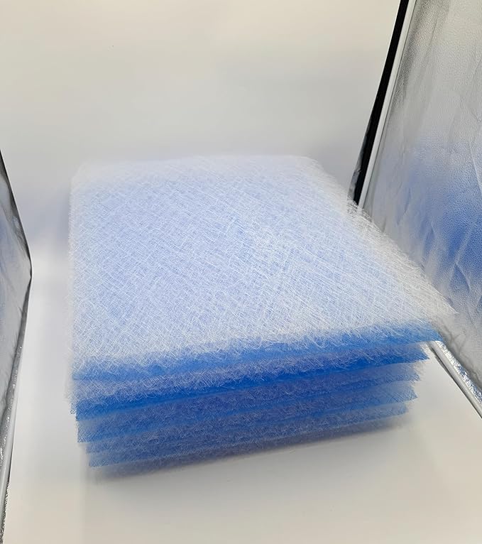 Paint Booth Exhaust Fiberglass Filter, Blue/White Paint Arrestor for Spray Booth (600/case, 20" x 20")