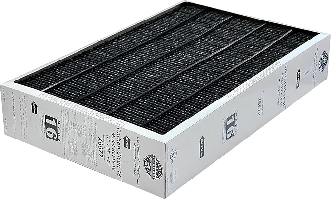 Lennox Healthy Climate Lennox X6672 16x25x5 Healthy Climate Carbon-Clean MERV 16 Filter Bundle with Same Day Supply Filter Change Reminder Magnet (2-Pack) 2 Count (Pack of 1)