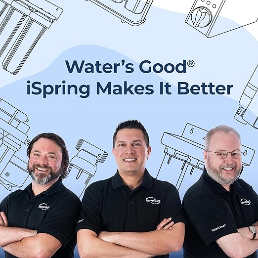 iSpring Whole House Water Filter System, Highly Reduces Sediment, Taste, Odor, and up to 99% Chlorine, 3-Stage w/ 20-Inch Sediment and Carbon Block Filters, Model: WGB32B, 1" Inlet/Outlet