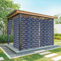 Fish Outdoor Curtains for Patio Vintage National Wind Fish Blue Waterproof Outside Curtains with Grommet Top Weatherproof Curtain for Cabana Pergola Gazebo, 1 Panel, 54" W x 108" L