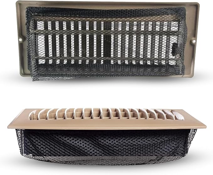HAAK - Floor Vent Cover Trap, Durable Screen That Attaches Easily to Vent Covers for Home Floor, 4-Pack Air Vent Filters for Trapping Debris, Easy to Install and Remove, 4 x 12 inches Each