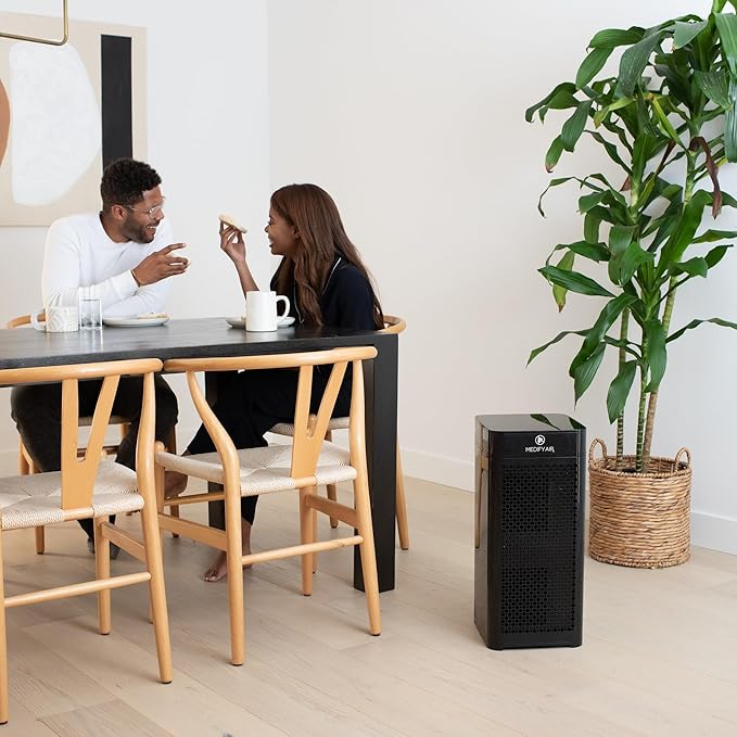 Medify MA-40 UV Light Air Purifier with True HEPA H14 Filter | 1,793 ft² Coverage in 1hr for Wildfires Smoke, Odors, Pollen, Pets | Removal to 0.1 Microns | Black, 2-Pack