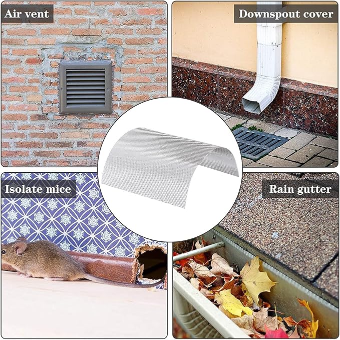 Stainless Steel Woven Wire Mesh Stainless Steel Woven Wire Mesh 14 Rodent Control Cage Net Garden Insect Screen Corrosion, Resistant Filter