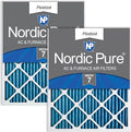 Nordic Pure 20x20x1 (Actual Size: 19 1/2 x 19 1/2 x 3/4) Pleated MERV 7 Air Filters 2 Pack