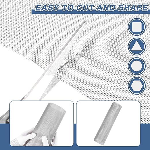 uxcell 20 Mesh 79" x 10" Woven Wire Mesh, 316 Stainless Steel Air Vent Filter Screen, Window Screen Mesh for DIY Projects Vents Cover Filtration Animals Fence