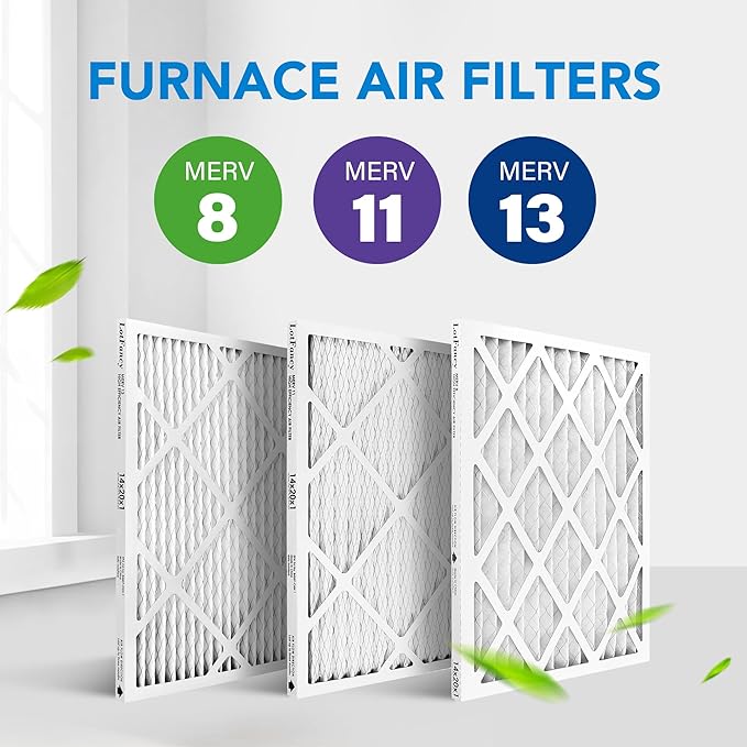 LotFancy 14x20x1 Air Filter MERV 13 6-Pack, Electrostatic Pleated HVAC Furnace Air Filter, Captures Pet Dander Smog Smoke, Actual Size: 13.75"x19.75"x0.75"